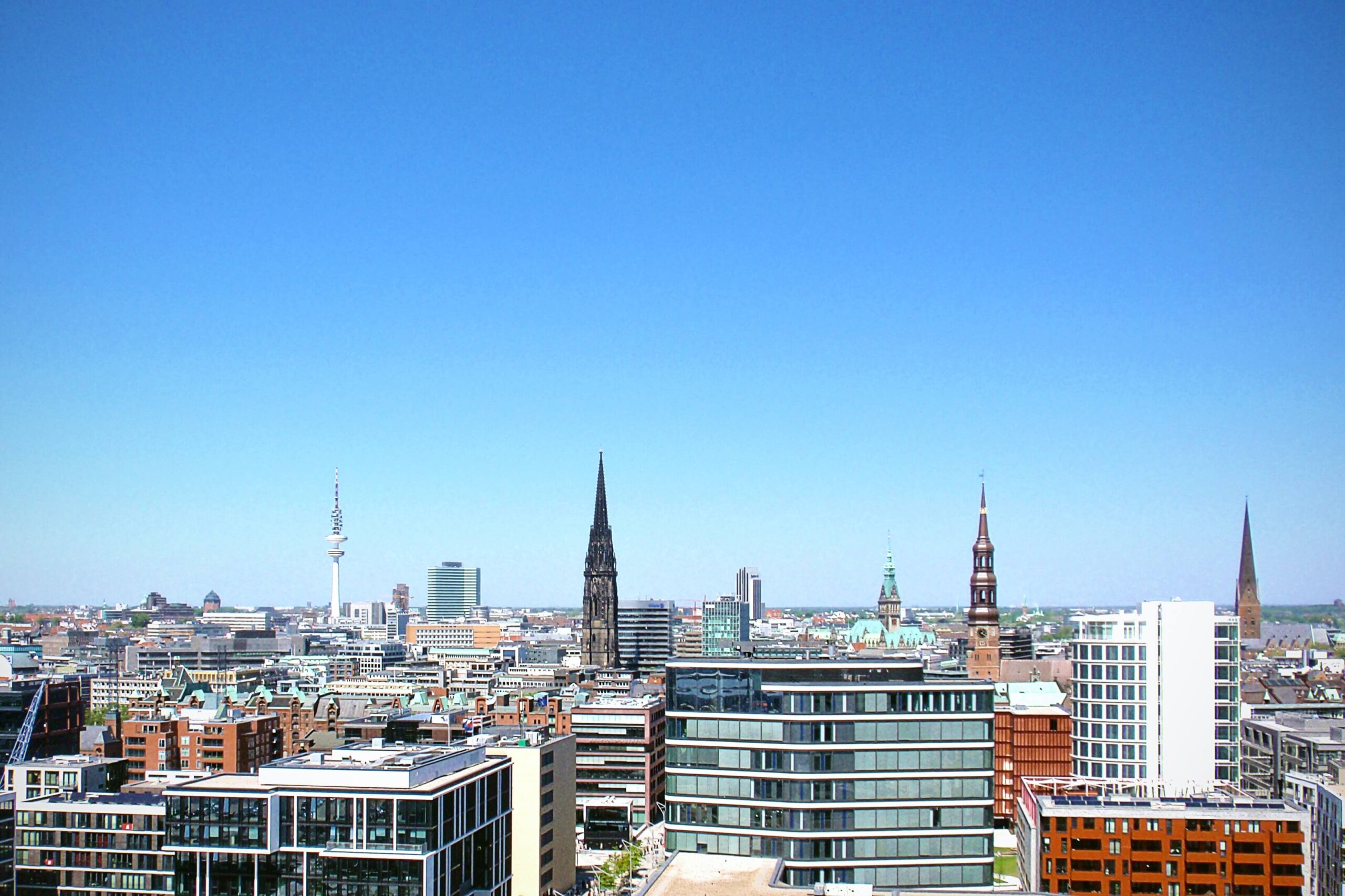 pohled na budovy Hamburku
